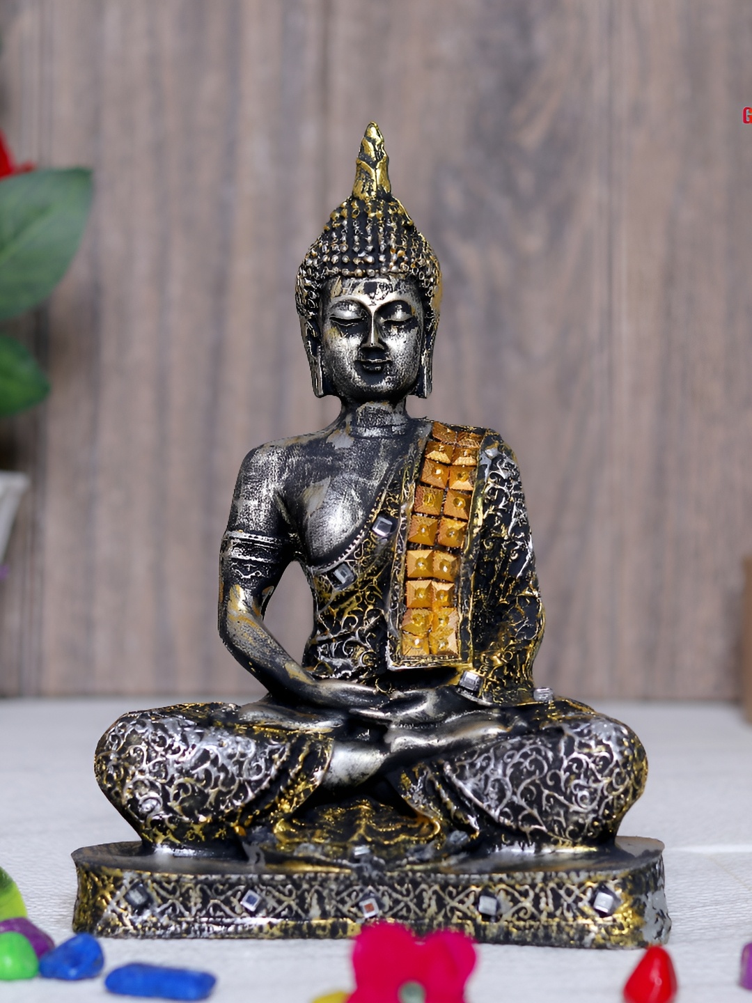 

GW CREATIONS Black & Gold-Toned Buddha Idol Showpiece