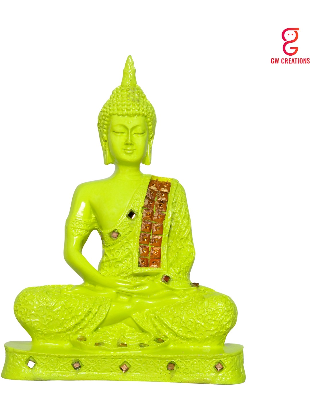 

GW CREATIONS Green & Gold-Toned Buddha Idol Showpiece