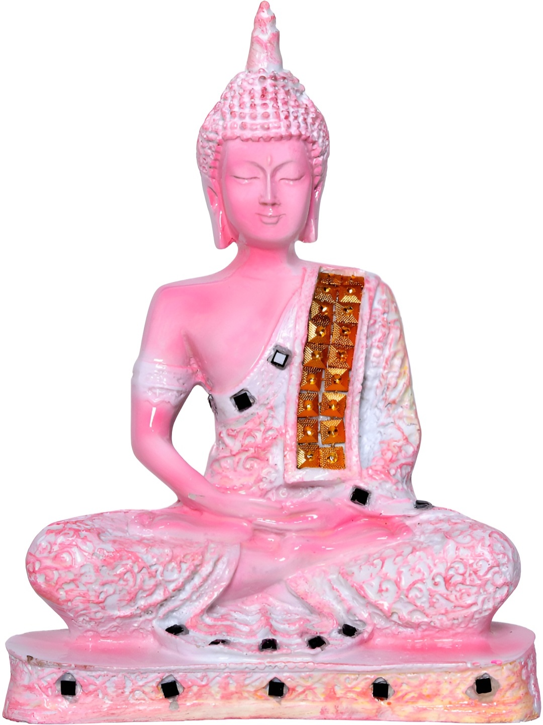 

GW CREATIONS Pink Buddha Idol Showpiece