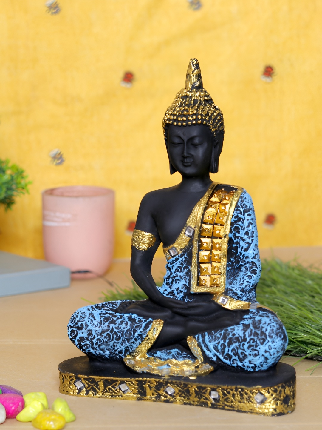 

GW CREATIONS Black & Blue Buddha Idol Showpiece