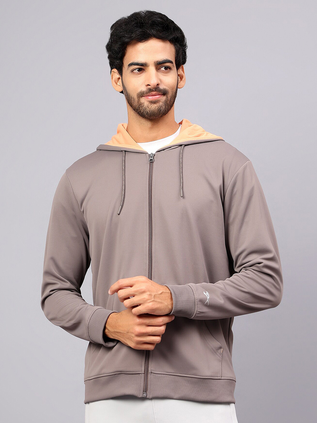 

Shiv Naresh Hooded Lightweight Sporty Jacket, Grey