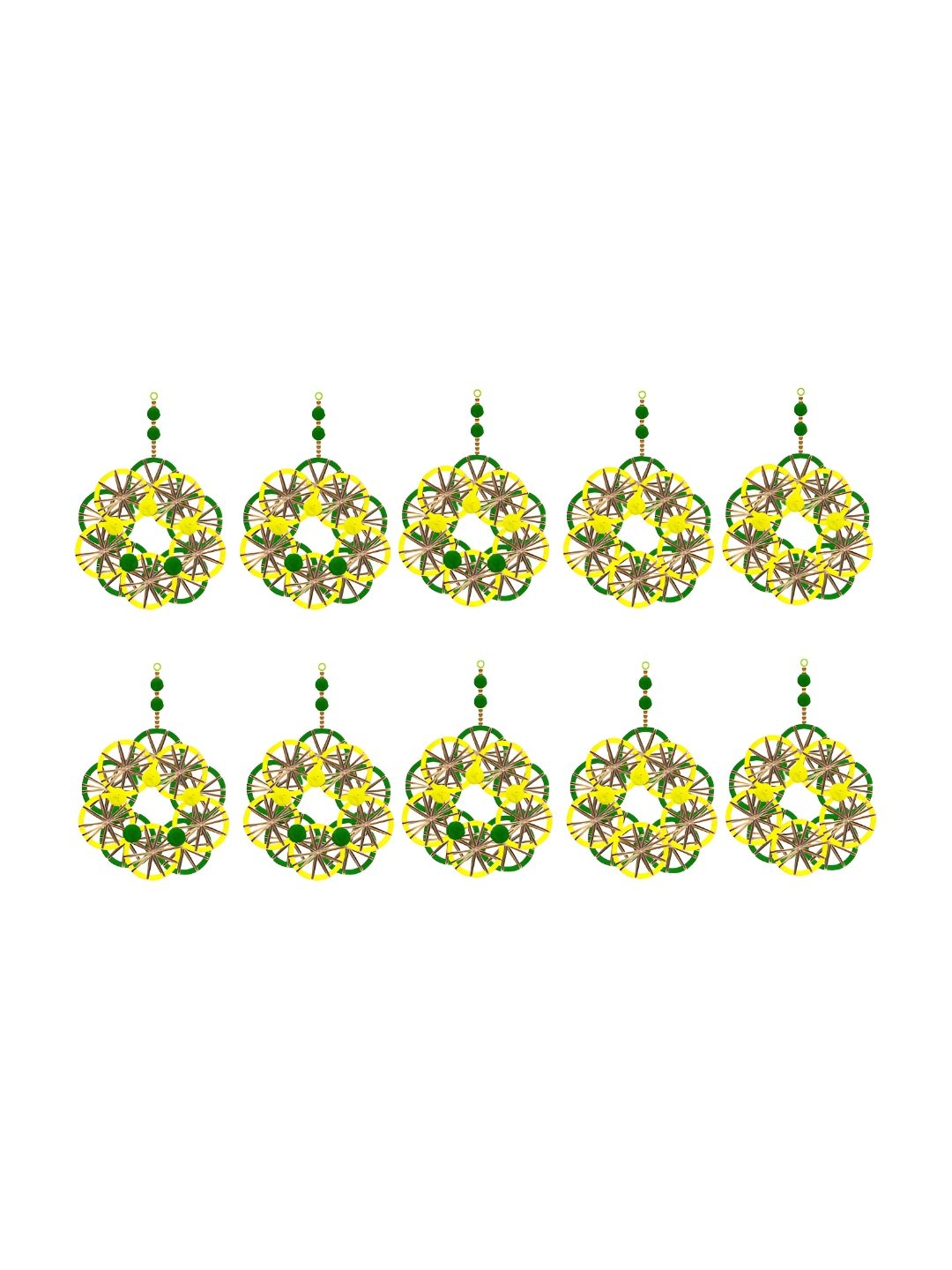 

iHandikart Green & Yellow 10 Pieces Hanging Garlands