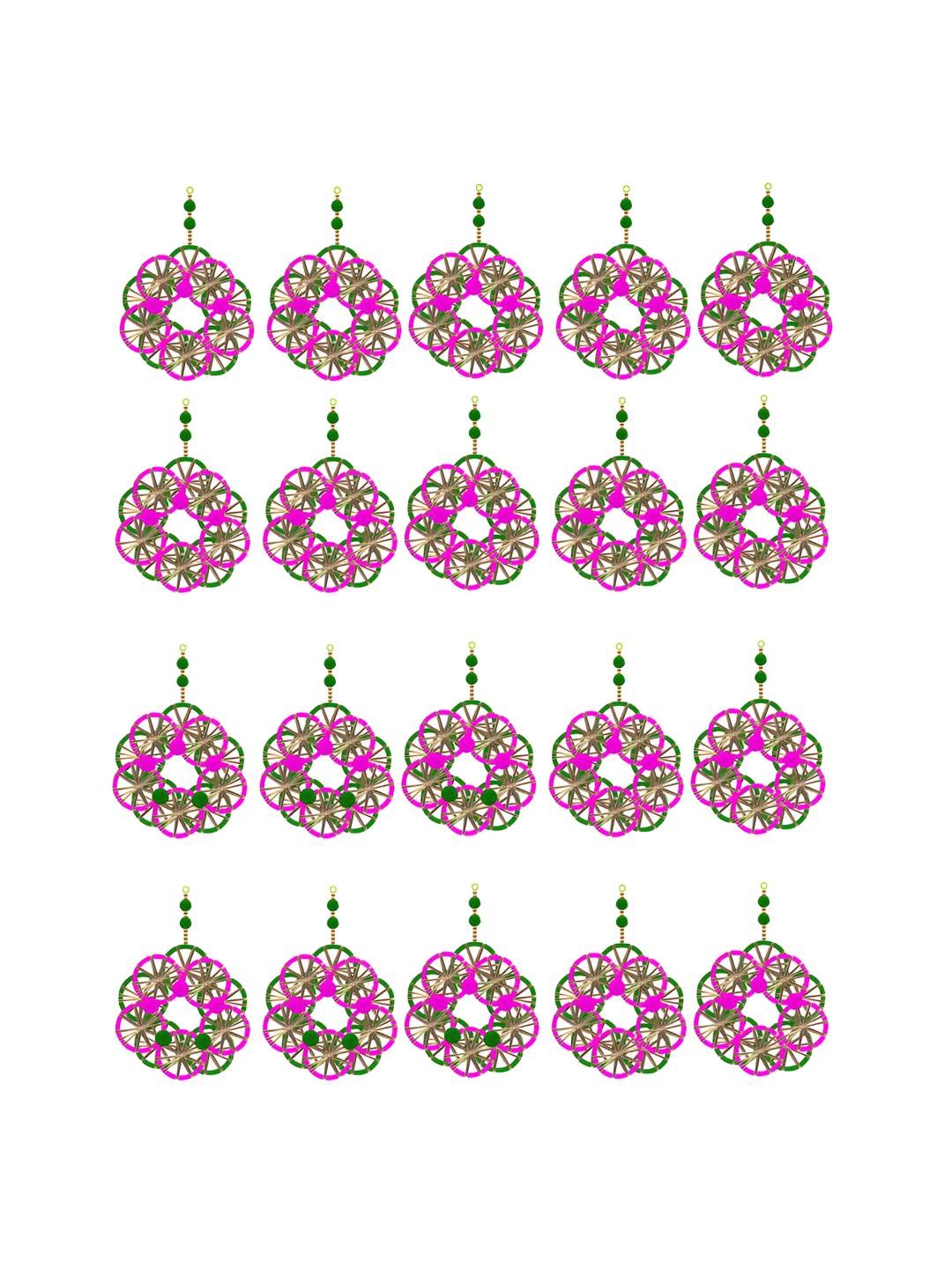 

iHandikart Pink & Green 20 Pieces Decorative Hangings Wall Decor