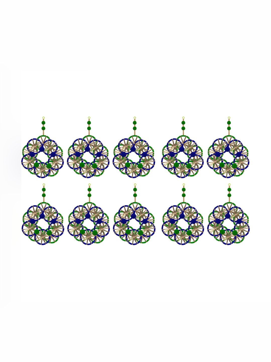 

iHandikart Blue & Green 10Pieces Hanging Festive Decor