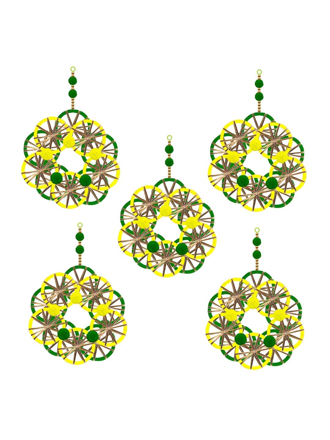 

iHandikart Yellow & Green 5Pieces Hanging Festive Decor
