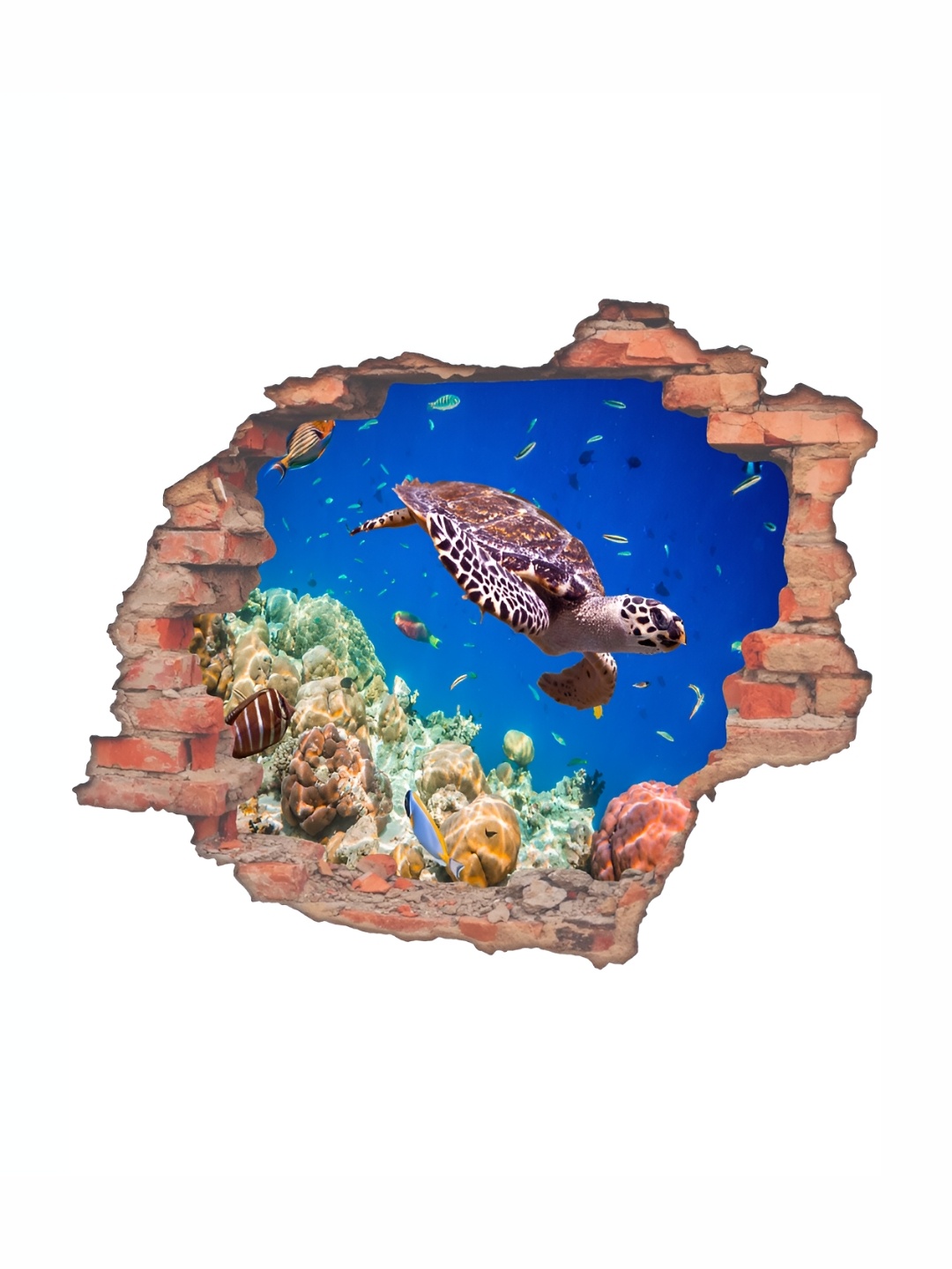 

CVANU Brown & Blue Animal Printed Self-Adhesive Wall Sticker