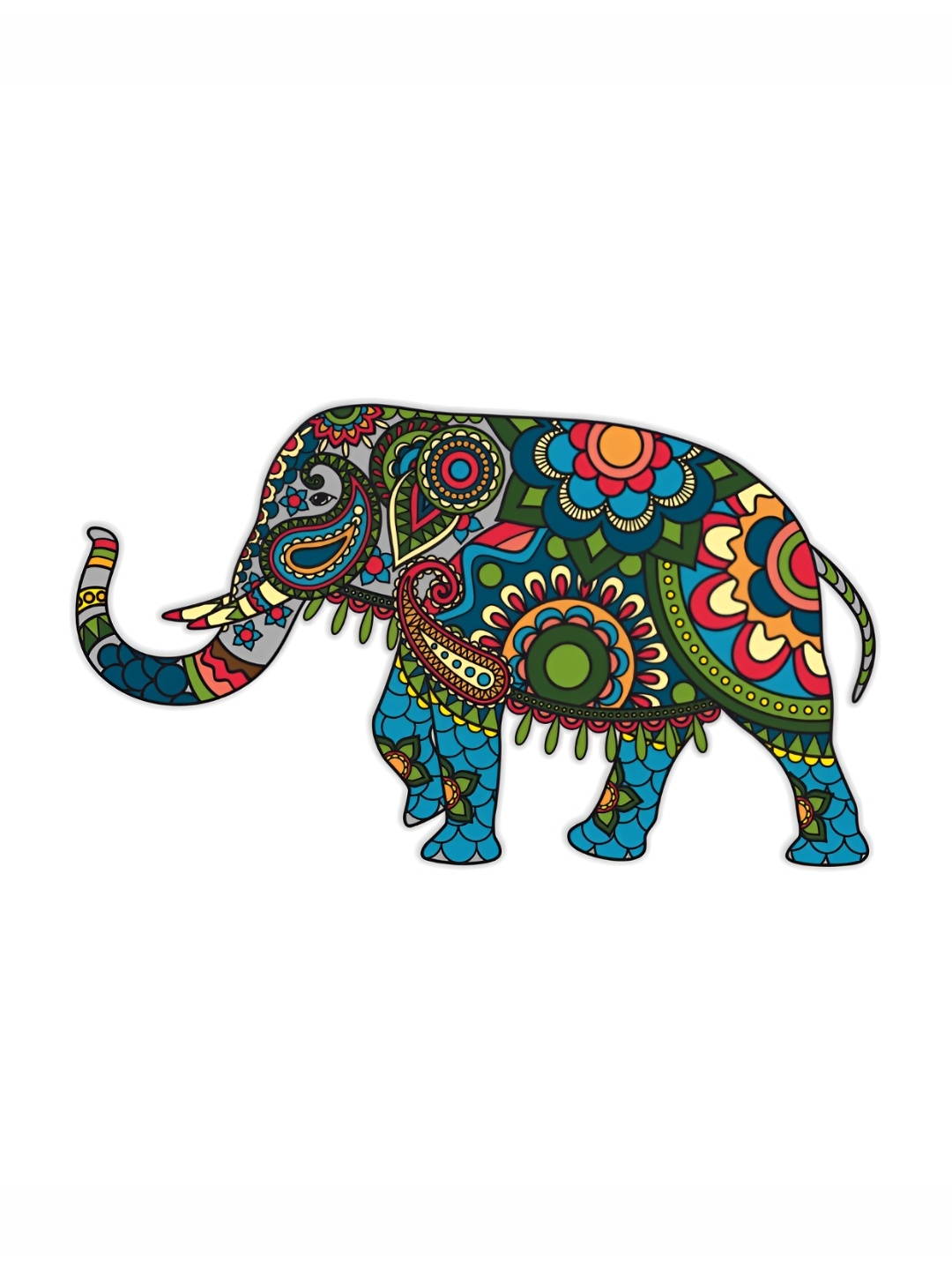 

CVANU Blue & Green Printed PVC Removable Wall Sticker, Multi