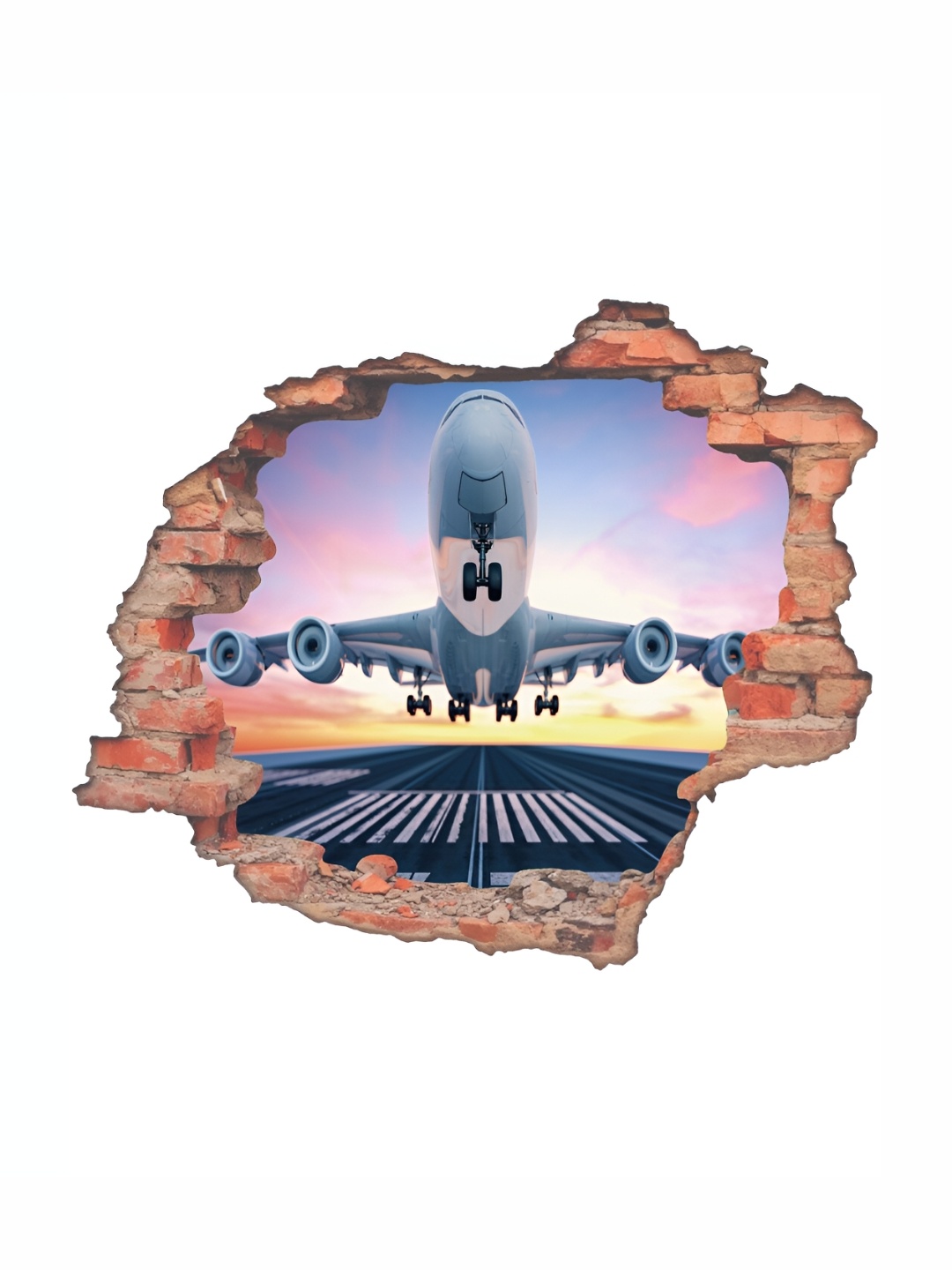 

CVANU Blue & Brown Aeroplane Printed Self-Adhesive Wall Sticker
