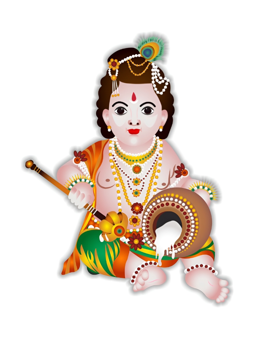 

CVANU Beige & Green Lord Krishna Printed Self-Adhesive Wall Sticker