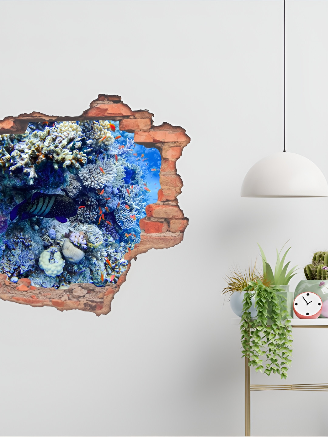 

CVANU Rust-Brown & Blue Seascape Printed Self-Adhesive Waterproof Wall Sticker