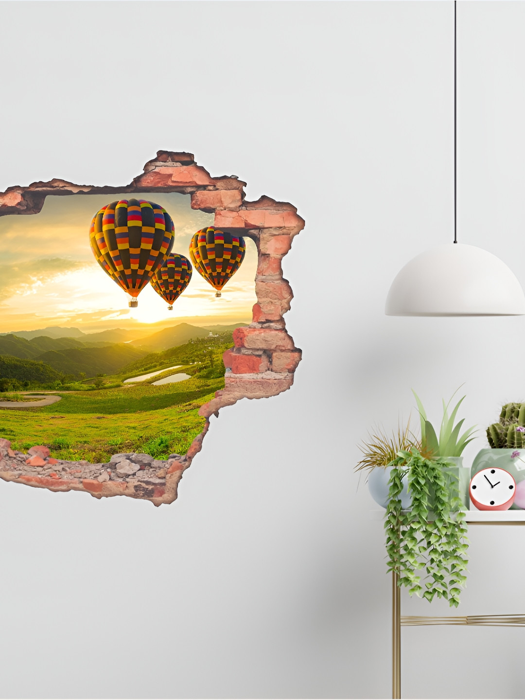 

CVANU Brown & Green Abstract Printed Self-Adhesive Wall Sticker