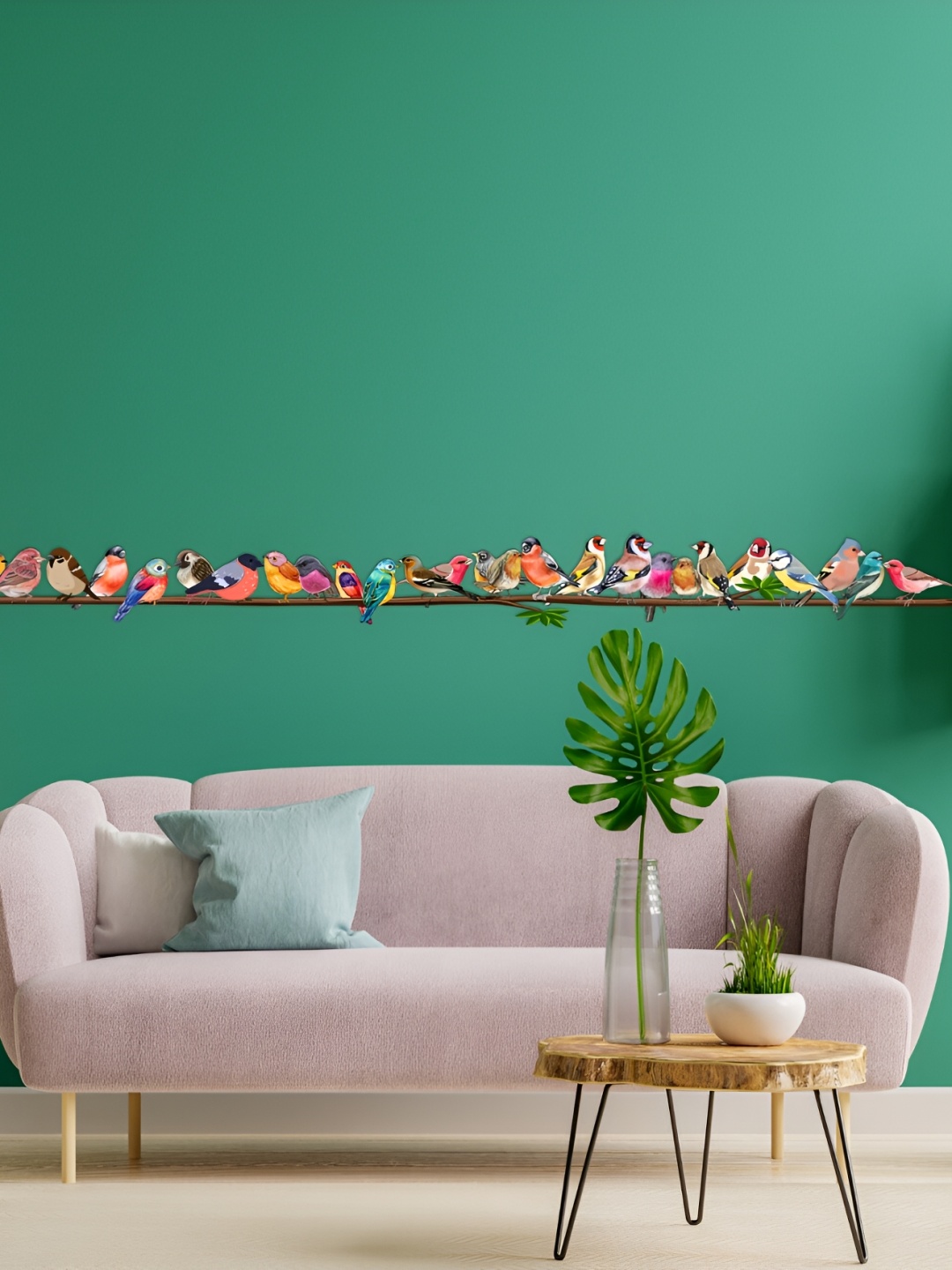 

CVANU Orange & Pink 3 Pieces Birds Printed Self-Adhesive Wall Sticker
