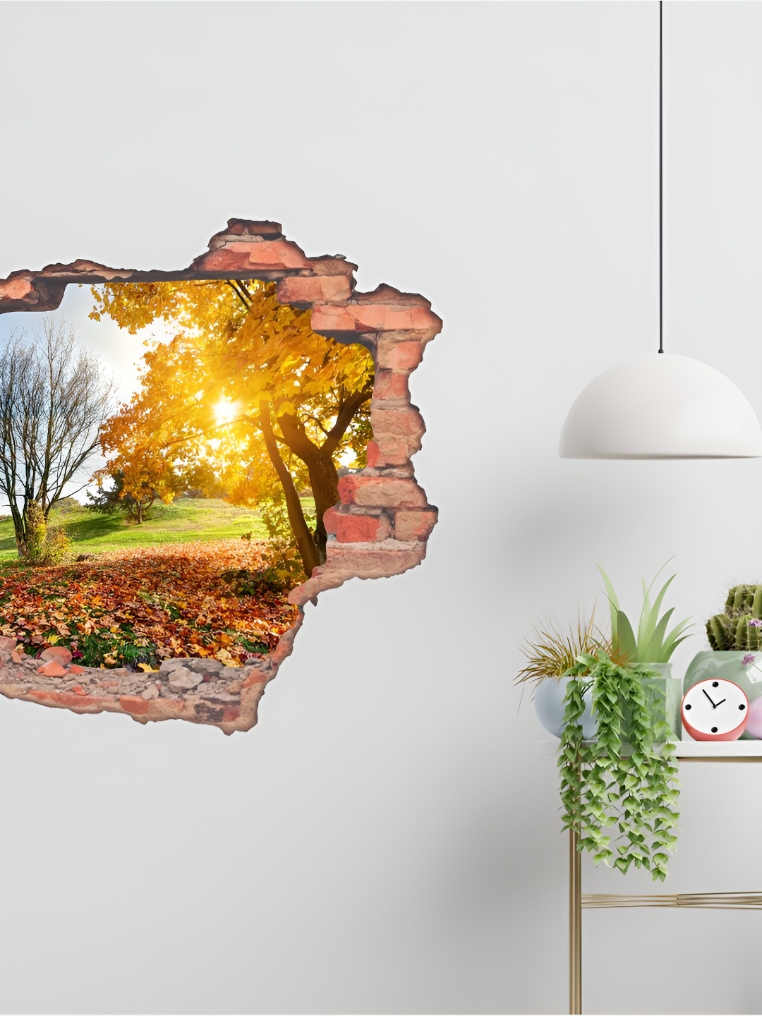 

CVANU Orange & Green Botanical Printed Self-Adhesive Wall Sticker