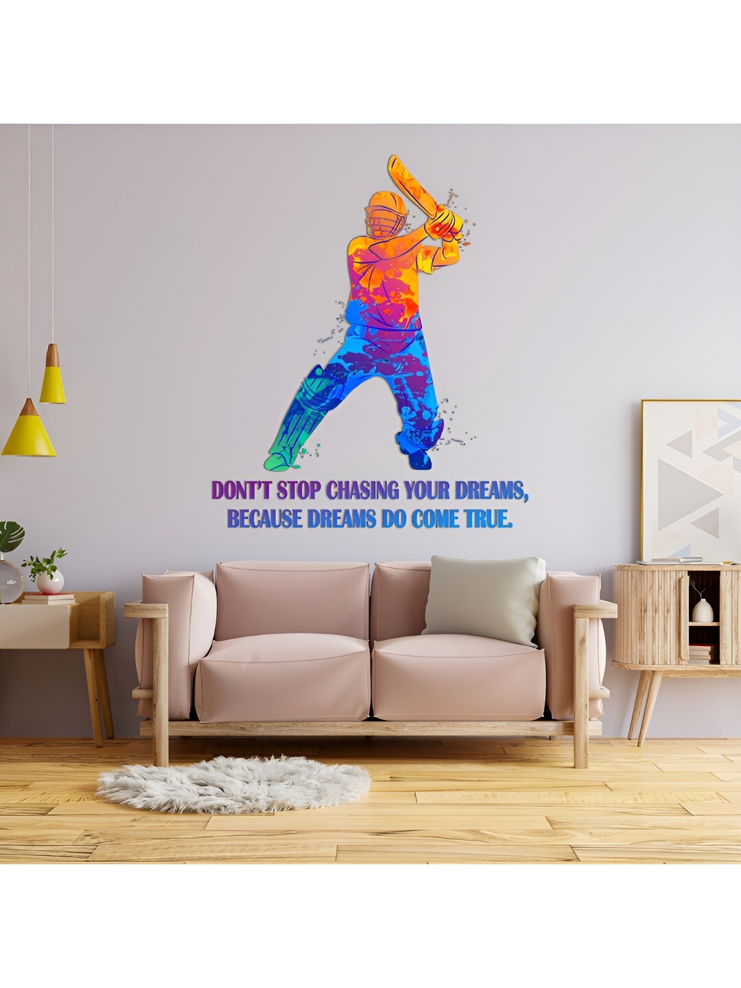 

CVANU Orange & Blue Motivational Quotes Printed Self-Adhesive Wall Sticker