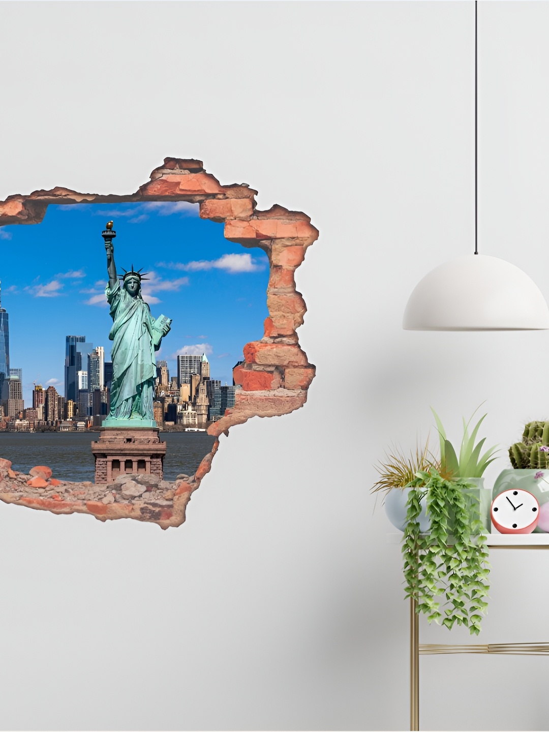 

CVANU Brown & Blue Statue of Liberty Printed Self-Adhesive Wall Sticker
