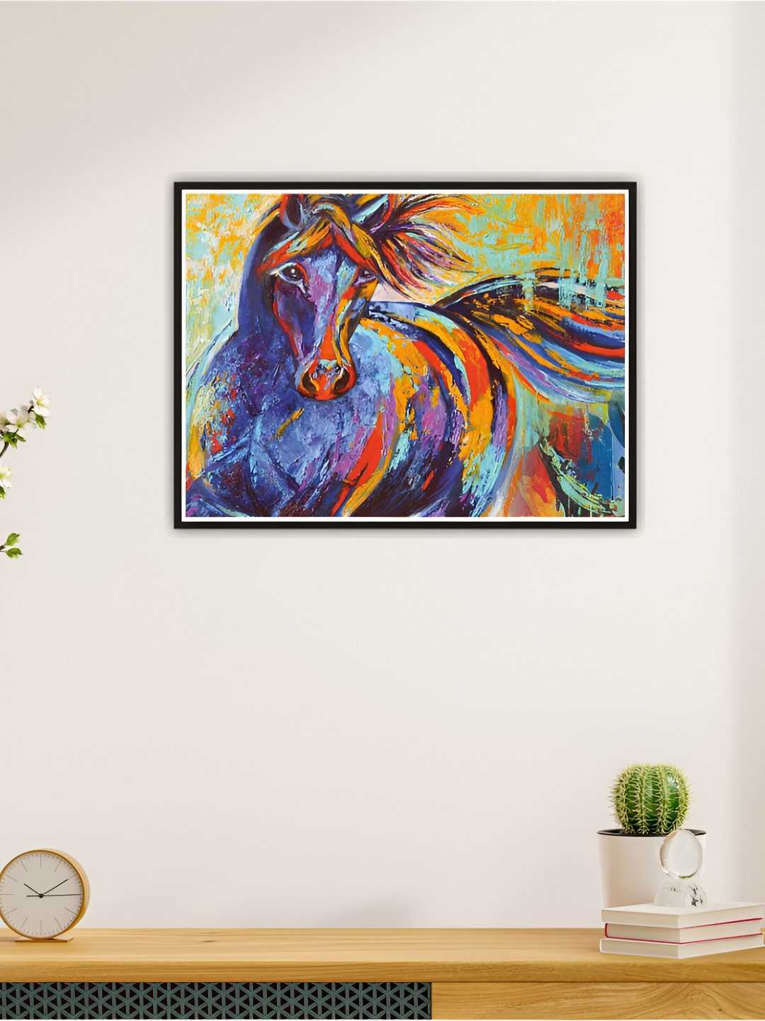 

CVANU Purple & Orange Running Horses Printed Self-Adhesive Wall Sticker