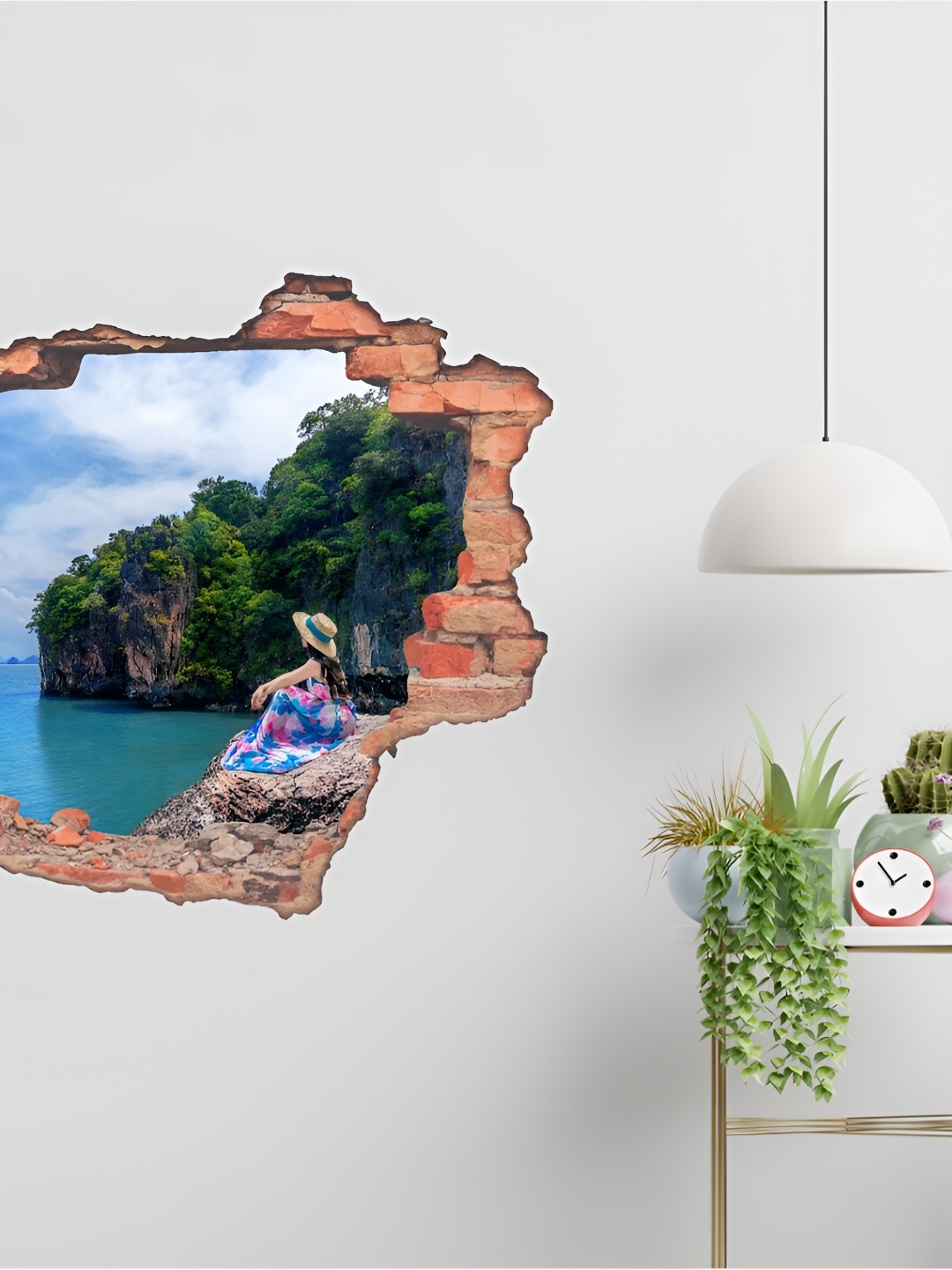 

CVANU Blue & Green Botanical Printed Self Adhesive Wall Sticker