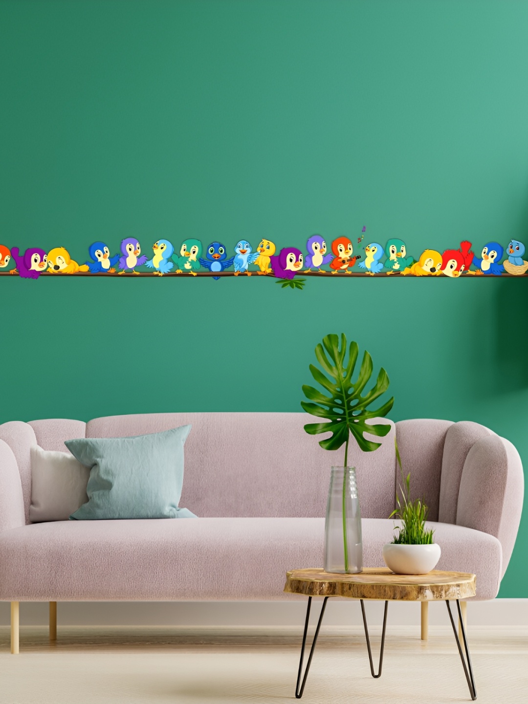 

CVANU Blue & Yellow Birds Printed Self-Adhesive Wall Sticker