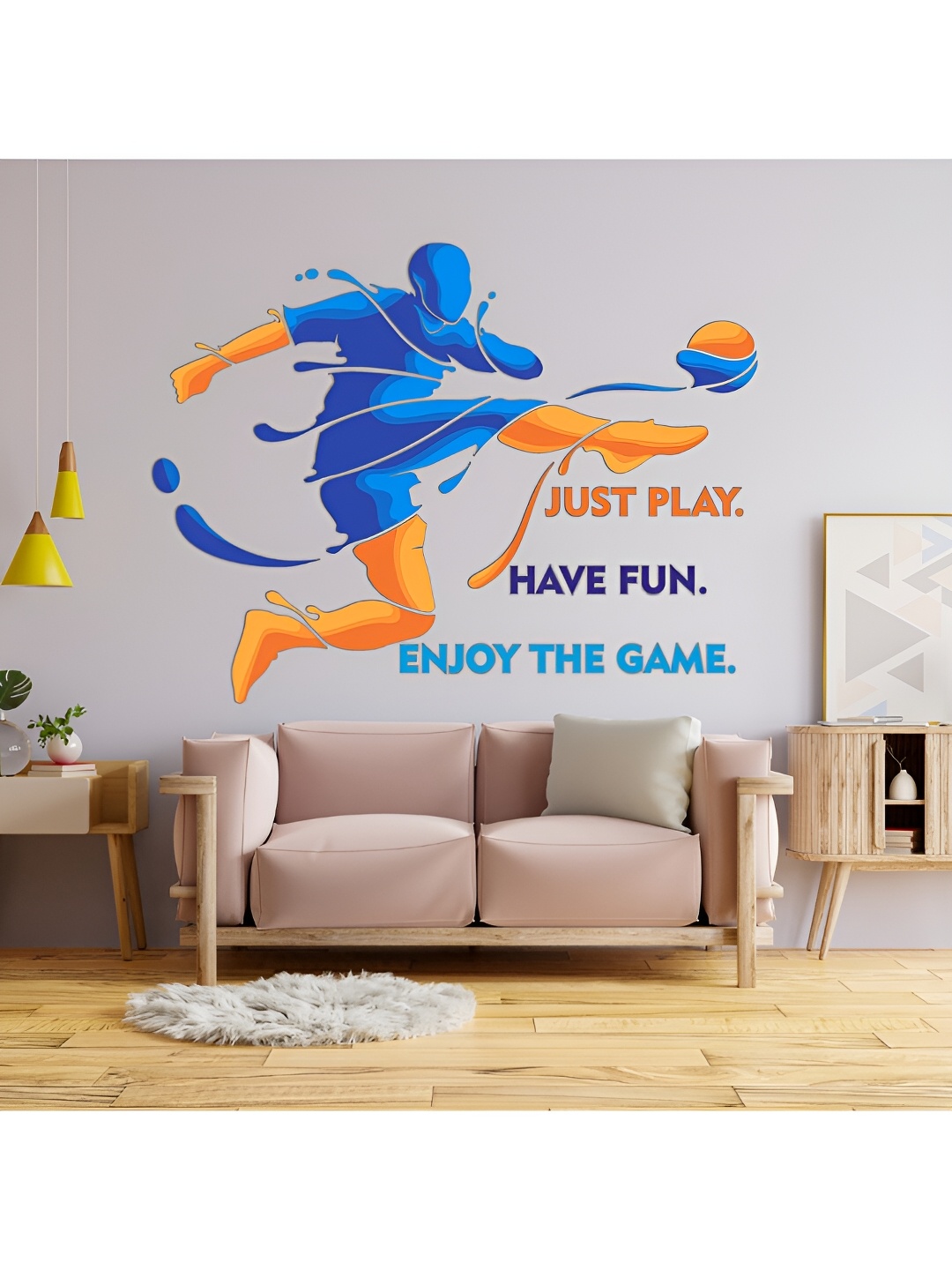 

CVANU Blue & Yellow Self-Adhesive Waterproof Wall Stickers