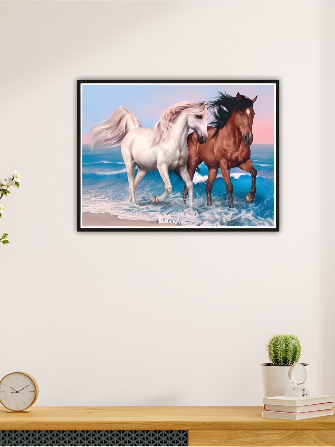 

CVANU Brown & Blue Running Horses Printed Self-Adhesive Wall Sticker