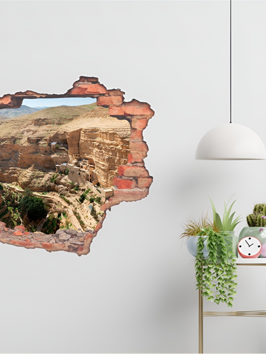 

CVANU Brown & Green Printed Self-Adhesive Waterproof Wall Stickers