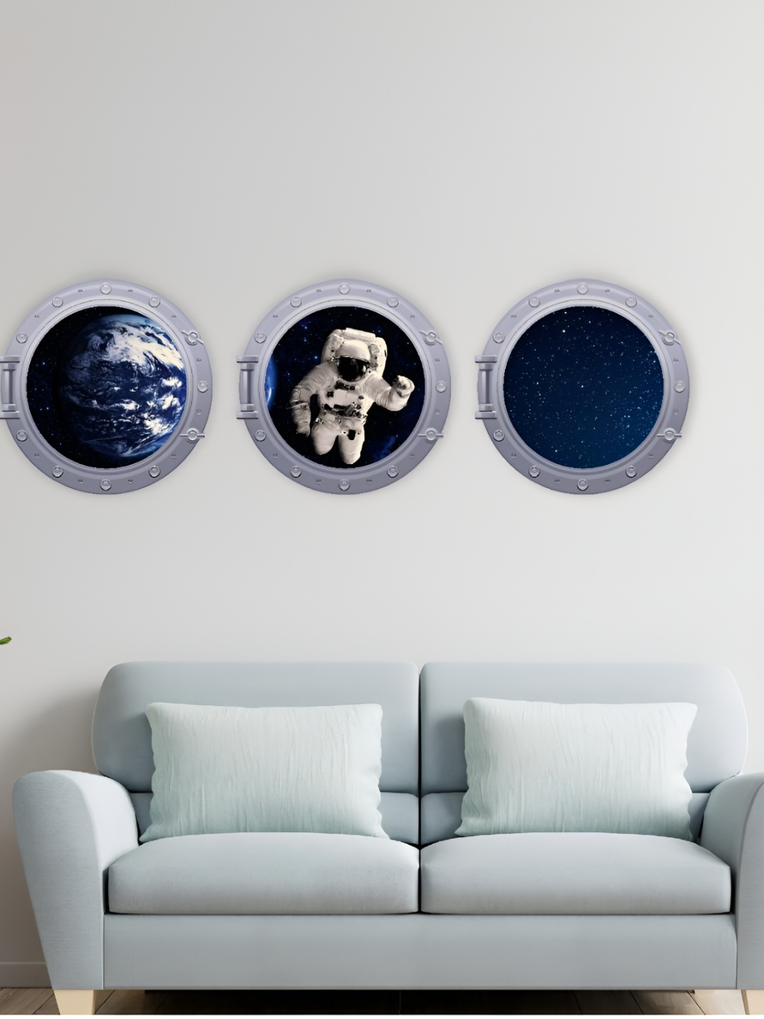 

CVANU 3 Pieces Grey & Navy Blue Underwater Printed Self-Adhesive Wall Stickers