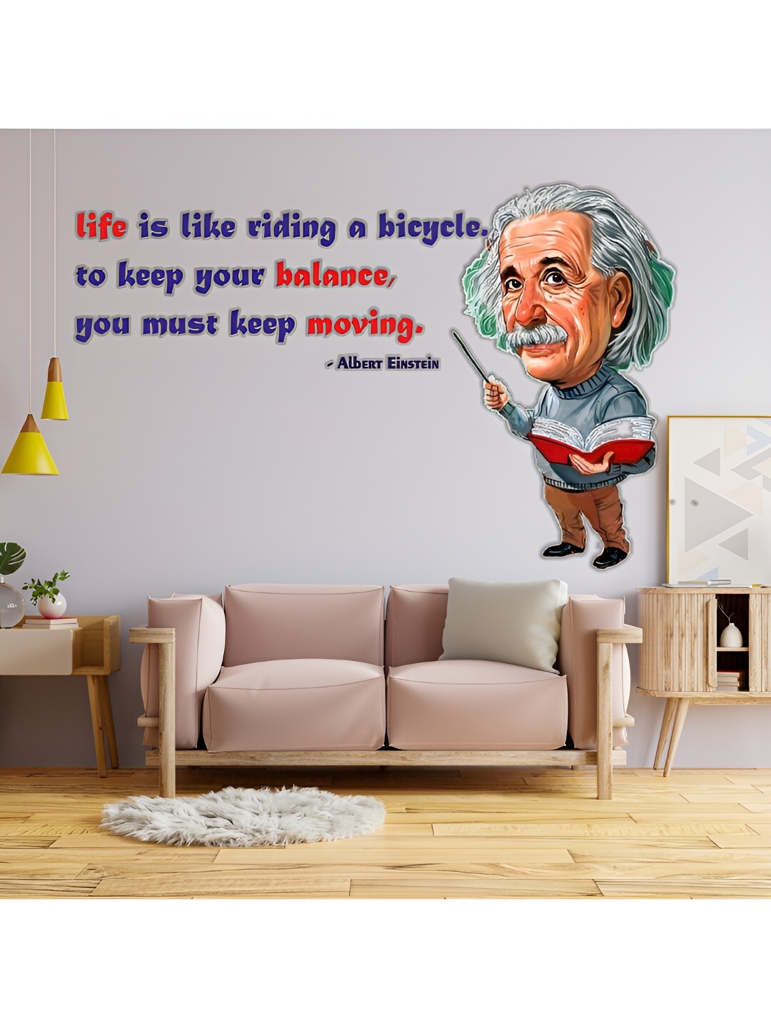 

CVANU Blue & Red Motivational Quote Printed Self-Adhesive Waterproof Wall Stickers