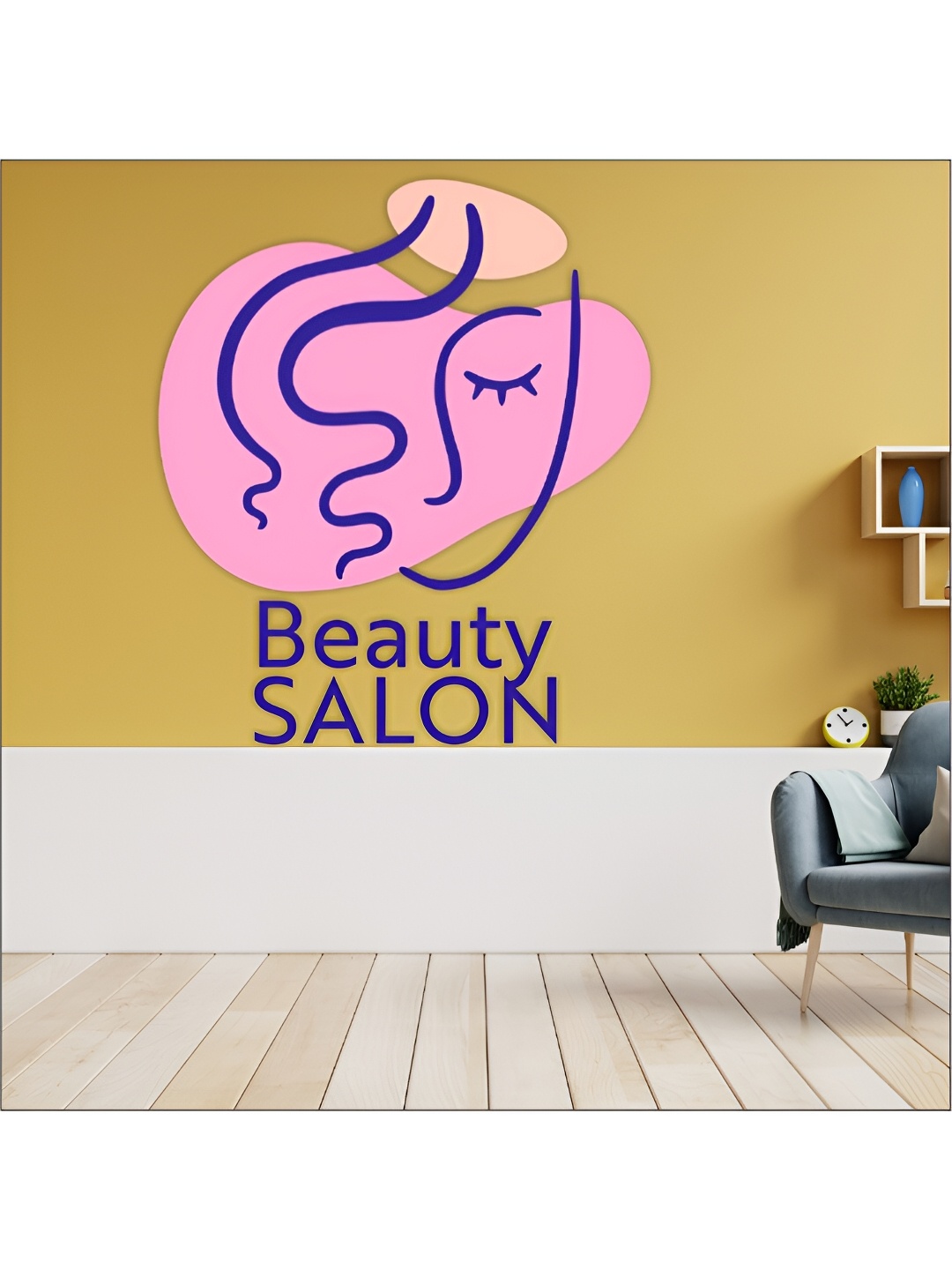 

CVANU Pink & Blue Printed Self-Adhesive Waterproof Wall Stickers