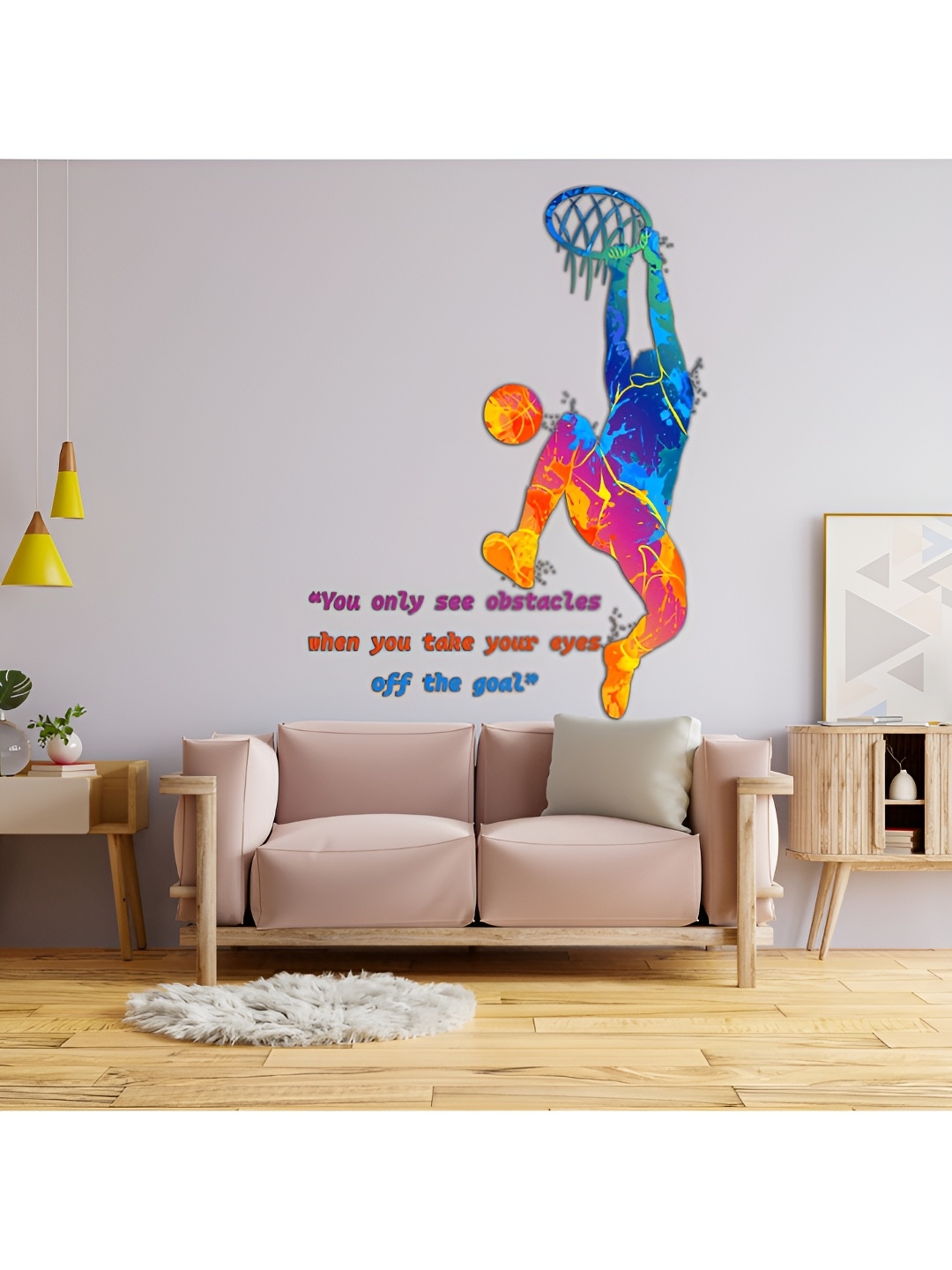 

CVANU Purple & Blue Printed Self-Adhesive Waterproof Wall Stickers