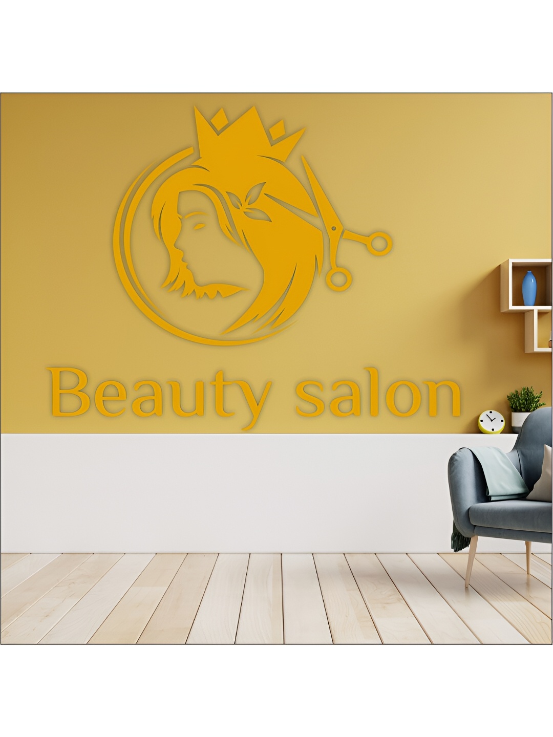 

CVANU Yellow Printed Self-Adhesive Waterproof Wall Stickers