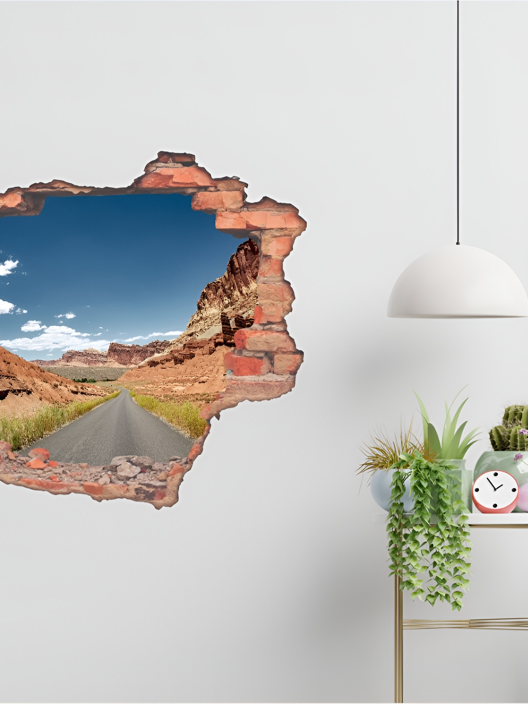 

CVANU Brown & Blue Printed Self-Adhesive Waterproof Wall Stickers