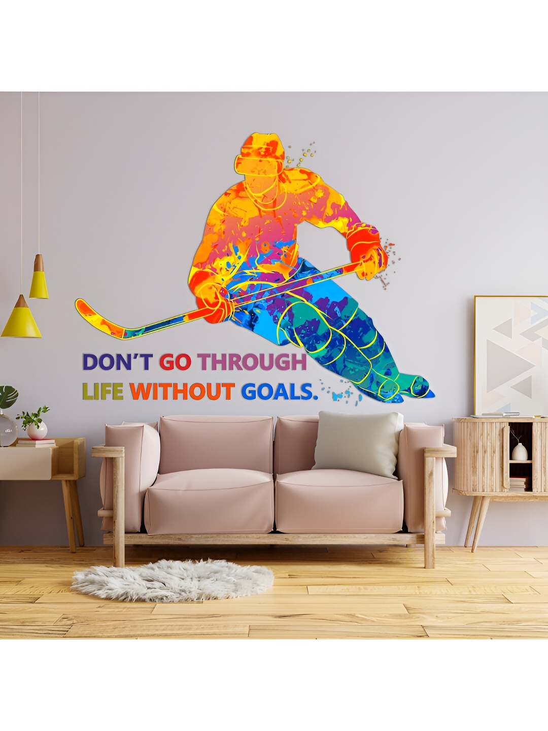 

CVANU Blue & Yellow Self-Adhesive Waterproof Wall Stickers