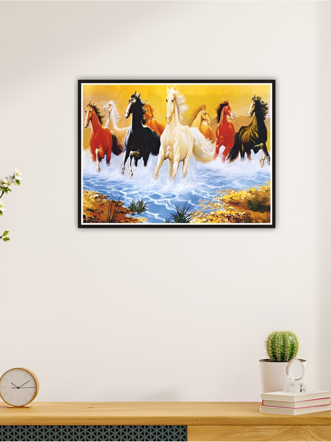 

CVANU Yellow & Blue Running Horses Printed Self-Adhesive Wall Sticker