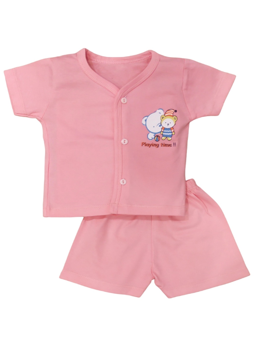 

BAESD Infants Printed Pure Cotton Shirt With Shorts, Pink