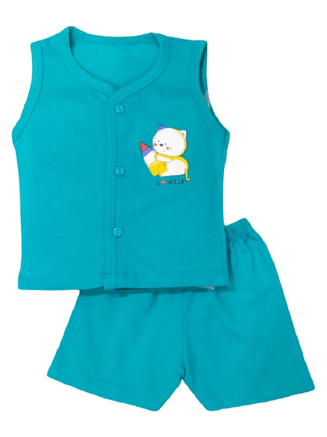

BAESD Infants Printed Sleeveless Jabla With Shorts, Green