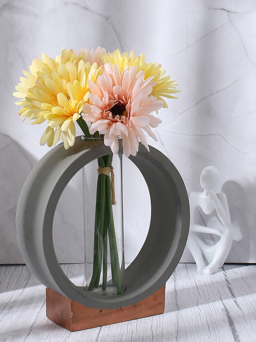 

Bonhomie Yellow & Peach Daisy Artificial Flower
