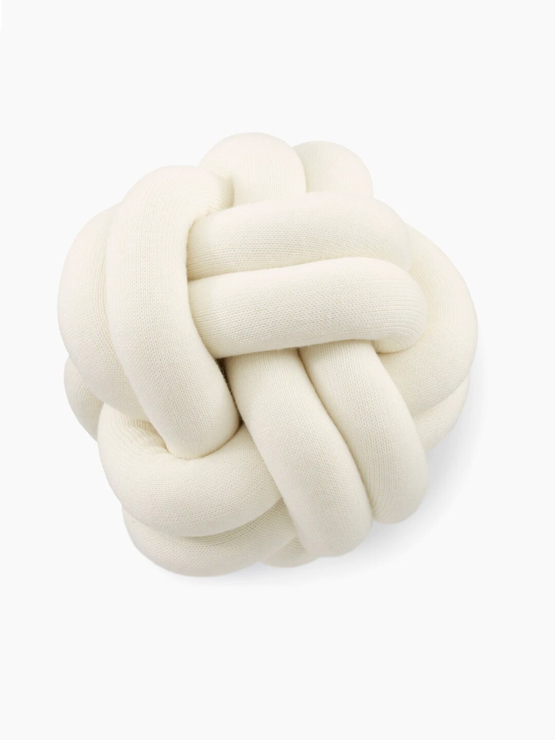 

Pluchi Off White Knitted Knot Round Cushions