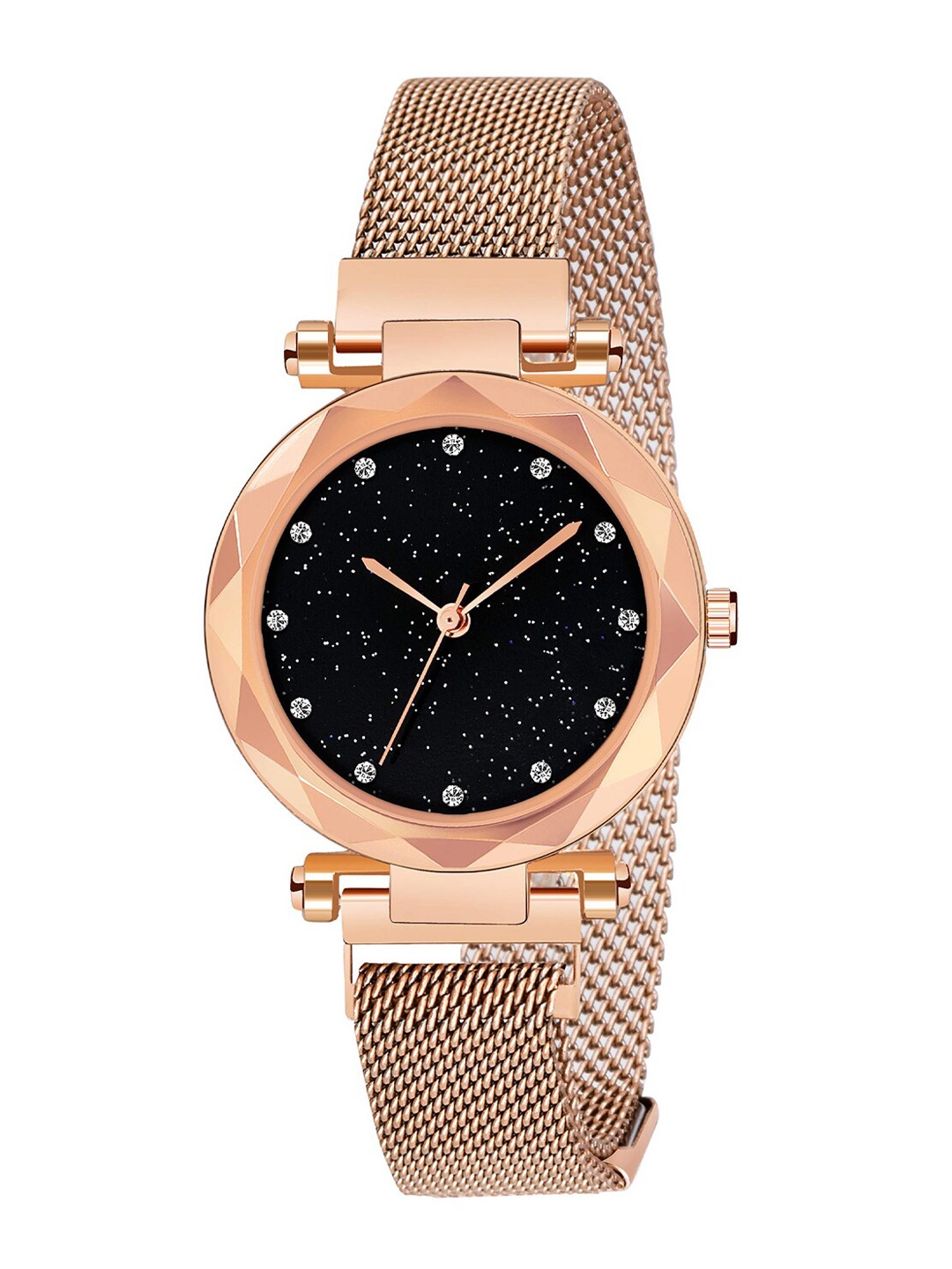 

VAGHBHATT Women Embellished Dial & Wrap Around Straps Analogue Watch CHN-Watch-GLD-B, Black