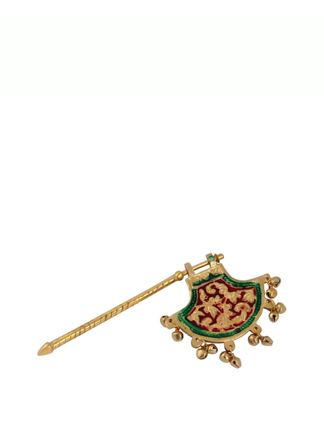 

HANDICRAFTS PARADISE Gold-Toned Pankhi Metal Showpiece