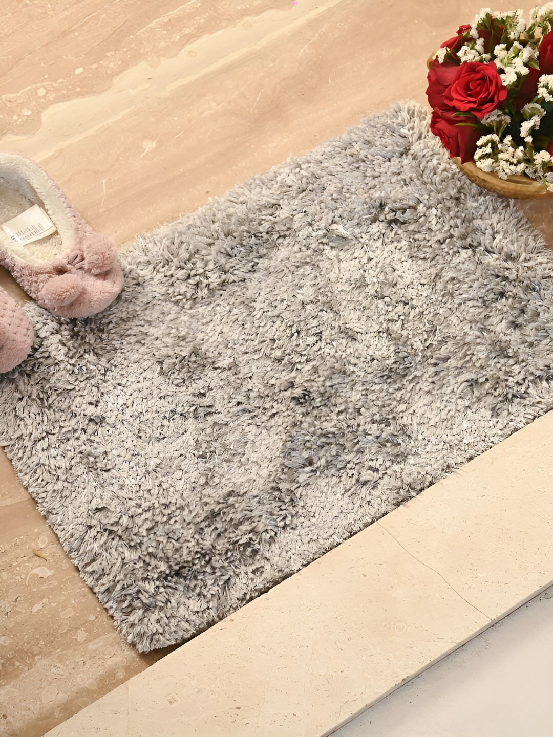 

FABURAA Royale Grey Microfiber Anti-Skid Doormats