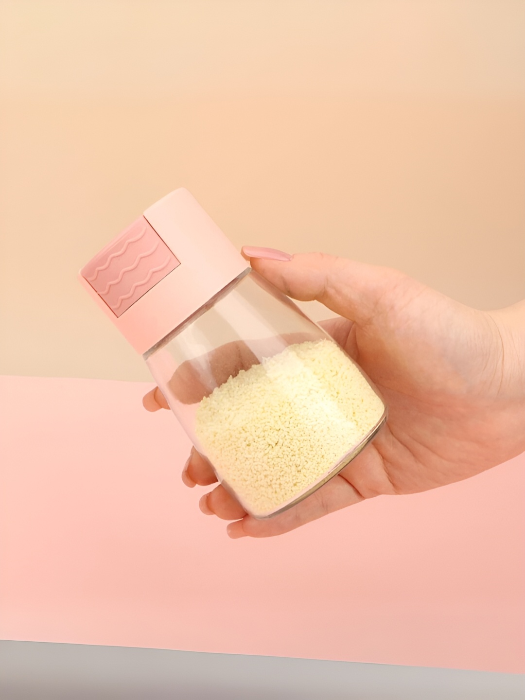 

YELONA Pink & Transparent 4 Pieces Glass Dishwasher Safe Salt and Pepper Shakers