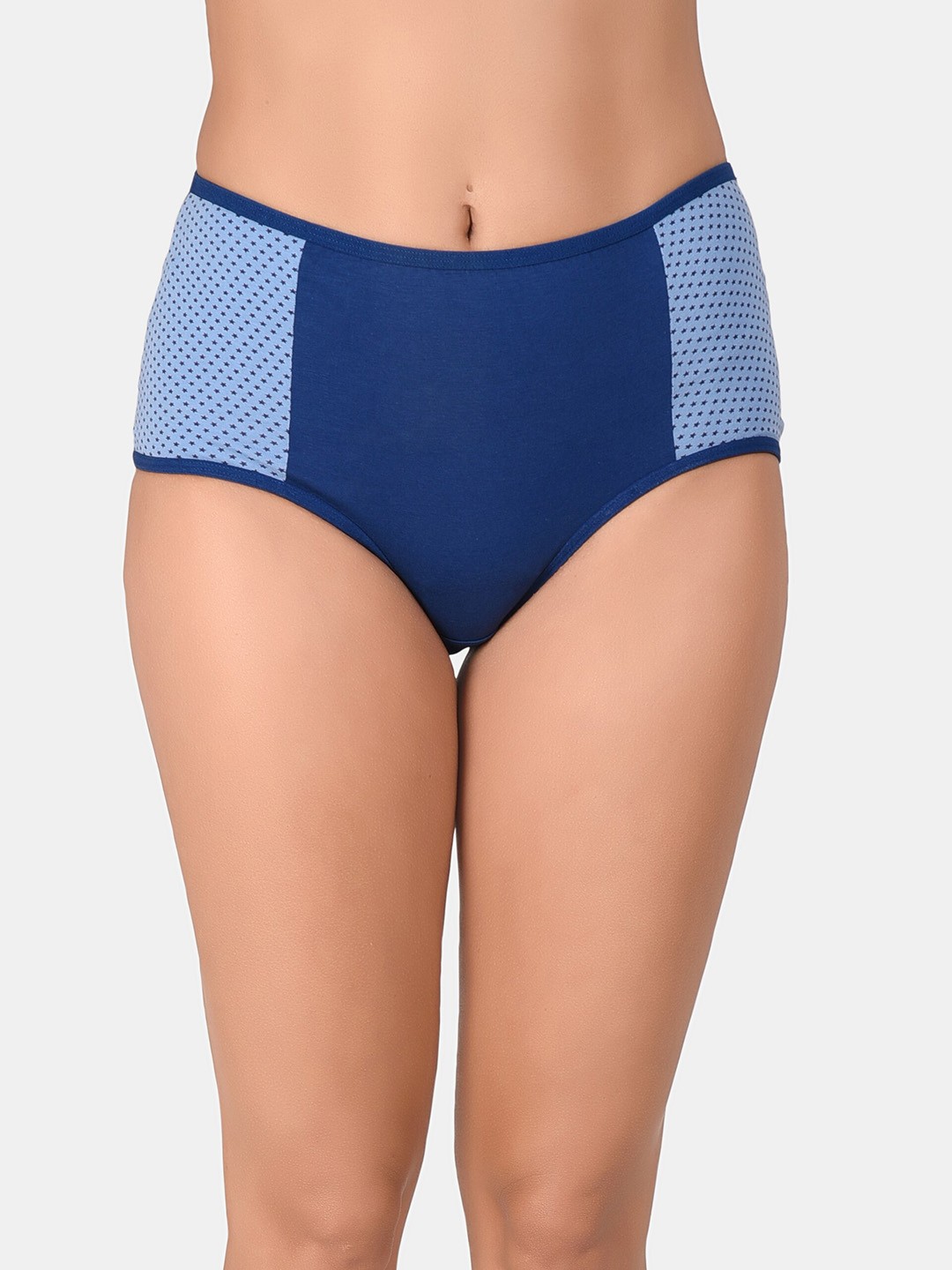 

Innocence Geometric Printed Cotton Hipster Briefs, Blue