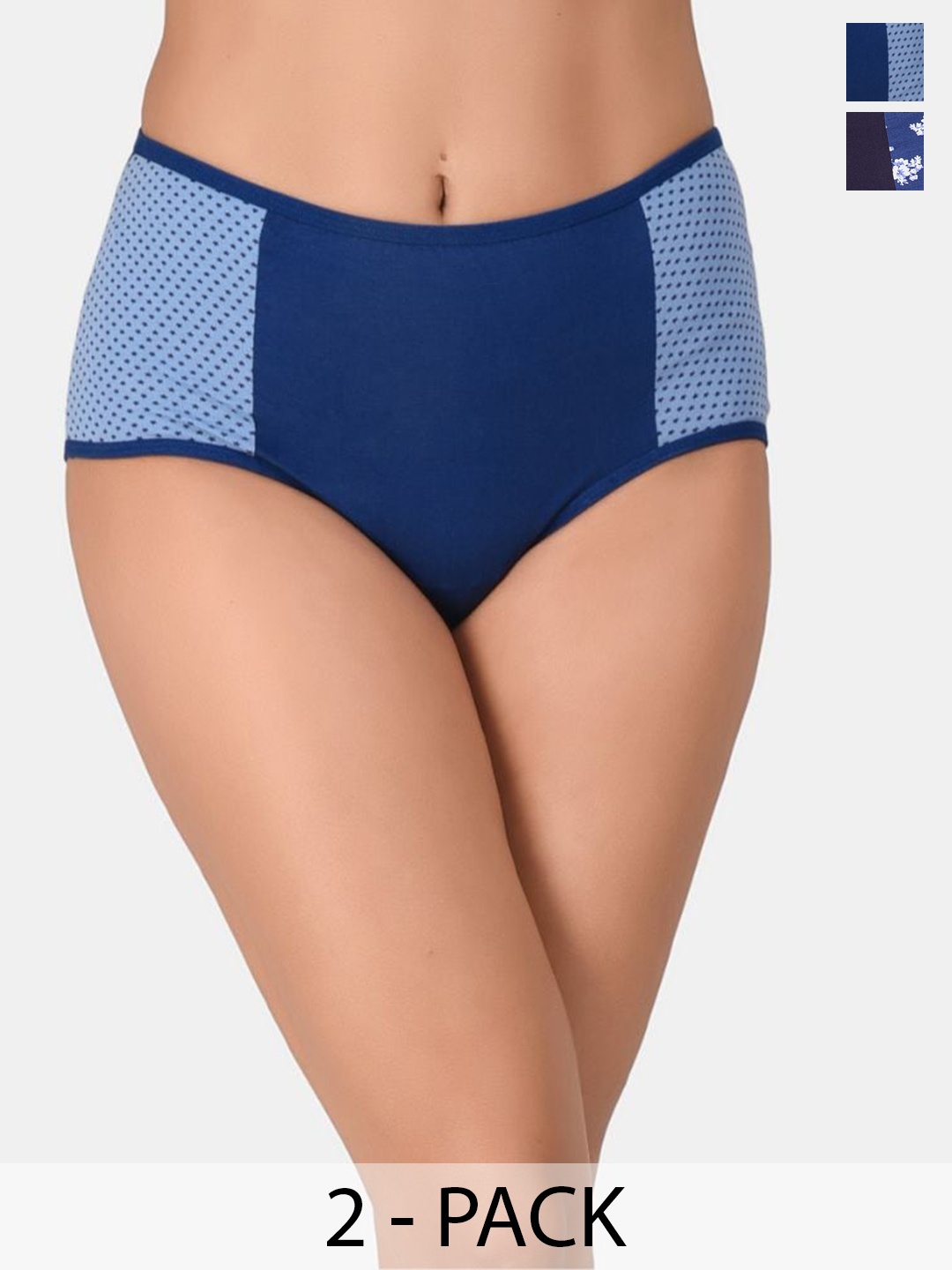 

Innocence Pack Of 2 Printed Cotton Hipster Briefs, Blue
