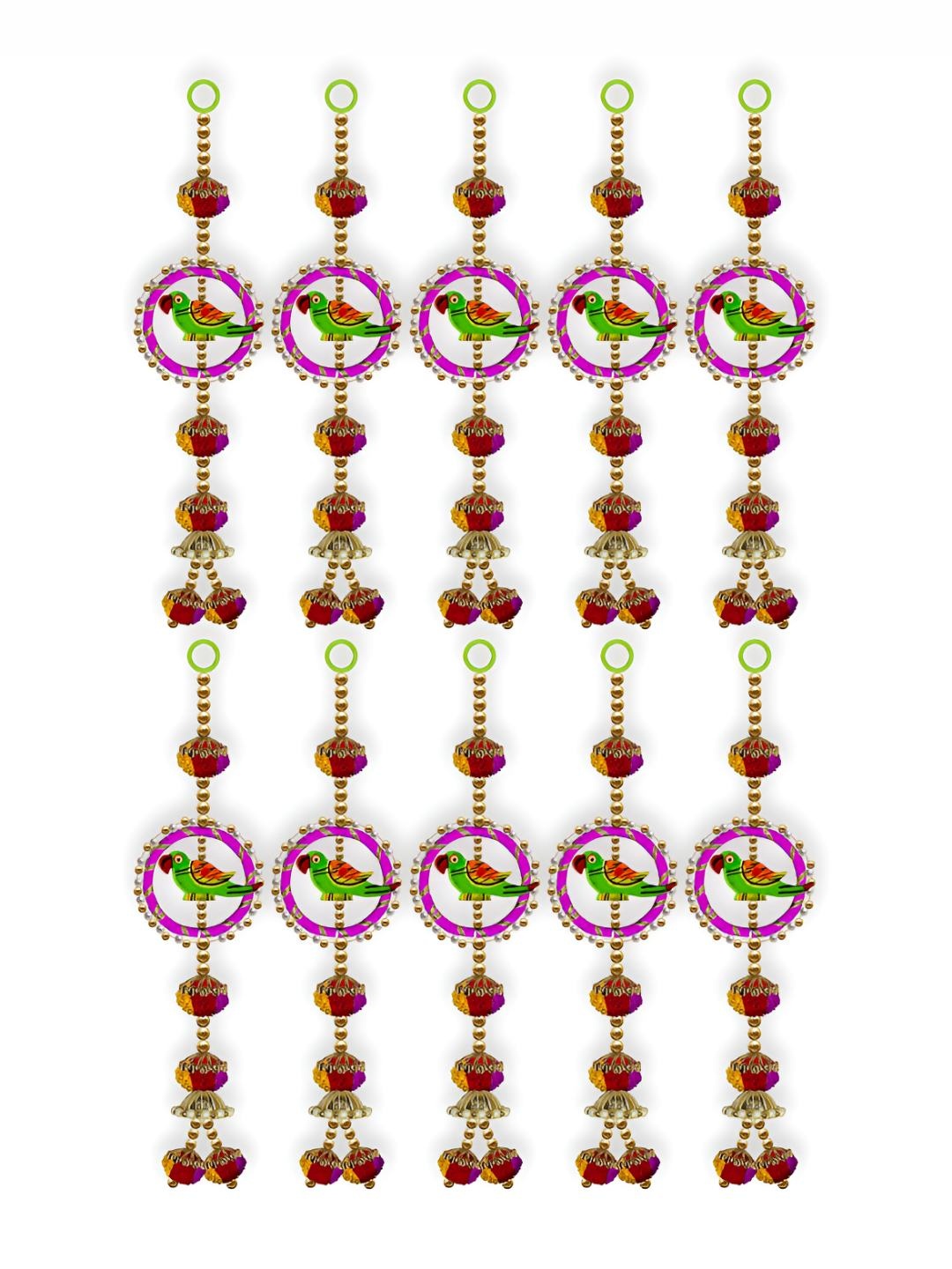 

iHandikart Pink Green 10 Pieces Hanging Wall Festive Decor