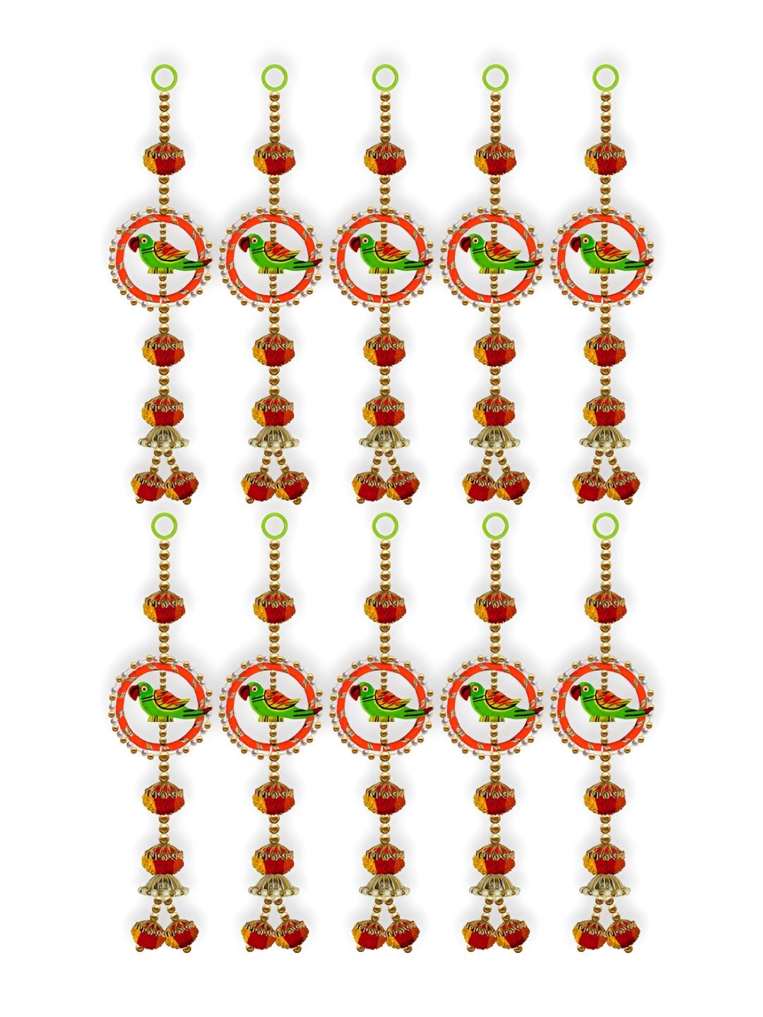 

iHandikart Red & Green 10 Pieces Decorative Hangings Wall Decor