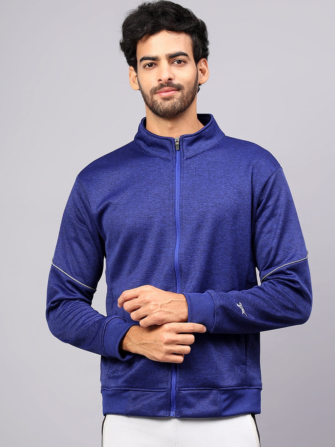 

Shiv Naresh Mock Collar Lightweight Sporty Jacket, Navy blue