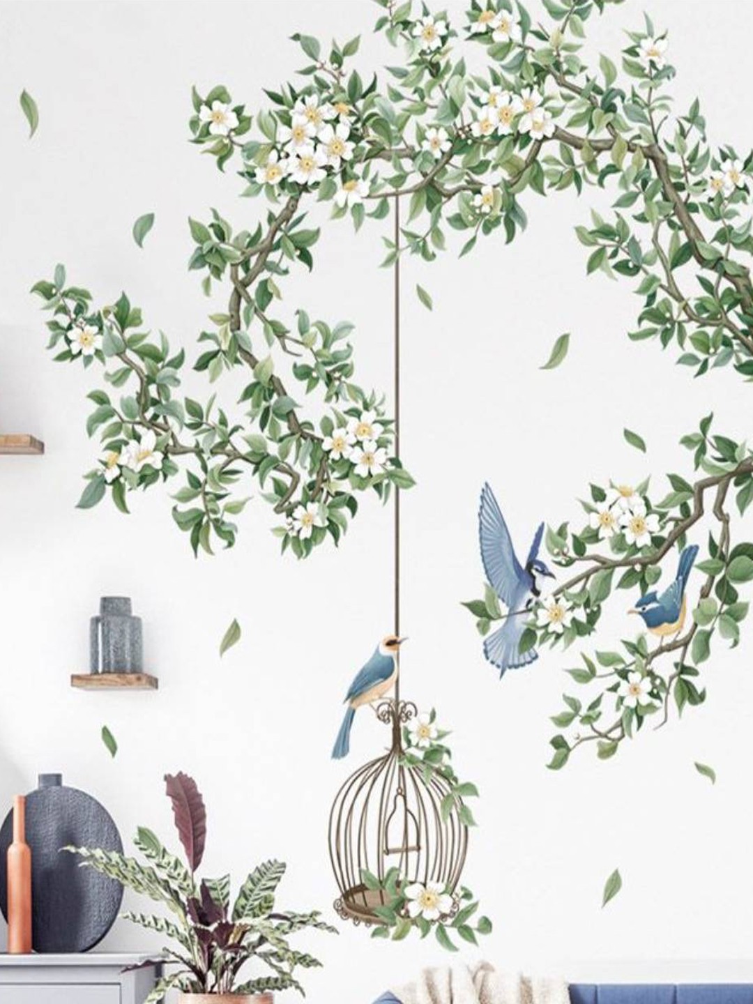 

Jaamso Royals Blue & Green 2 Pcs Tree Printed Self-Adhesive Wall Sticker
