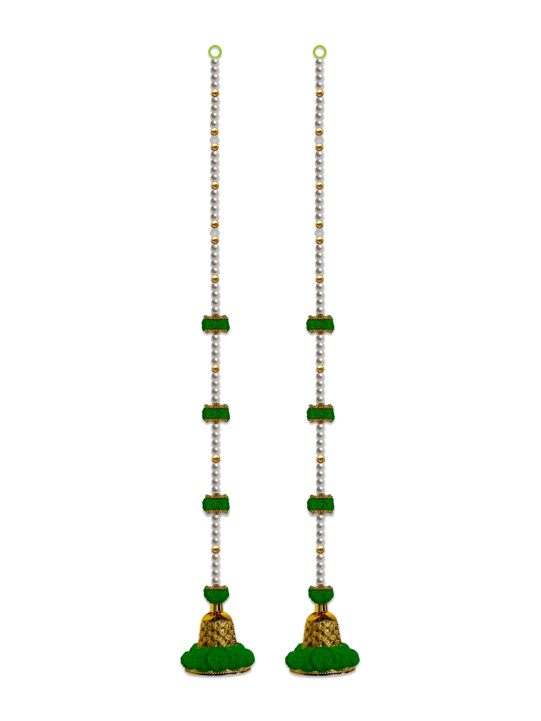 

iHandikart Green & Gold-Tone 2Pcs Hanging Festive Decor