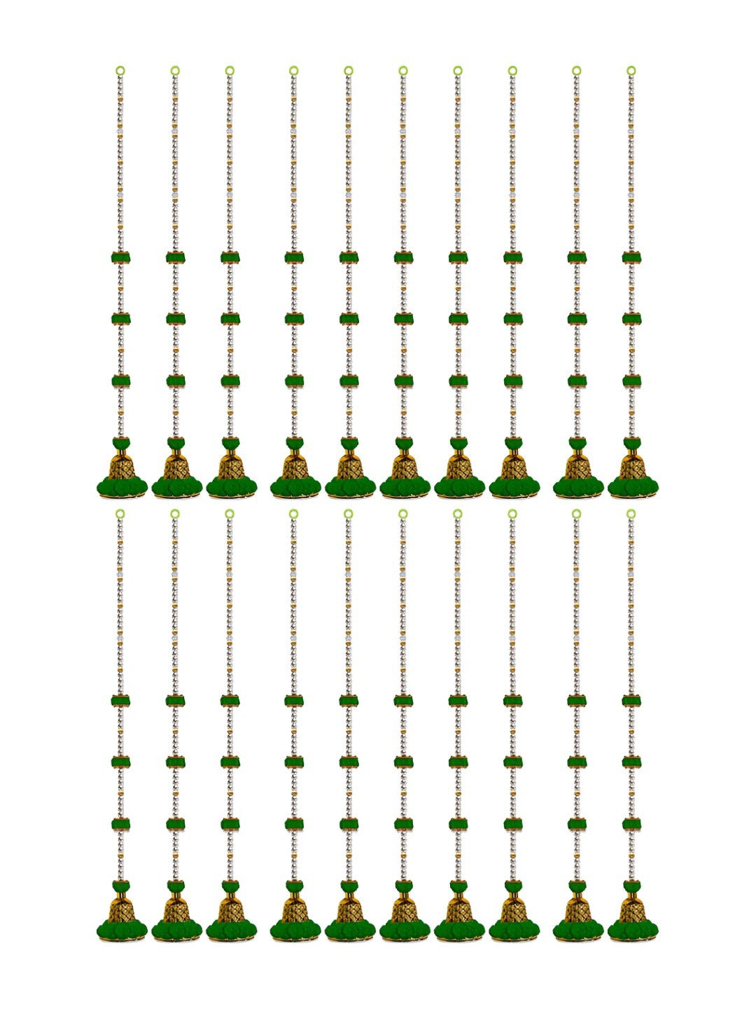

iHandikart Green & Gold-Tone 20Pcs Hanging Festive Decor