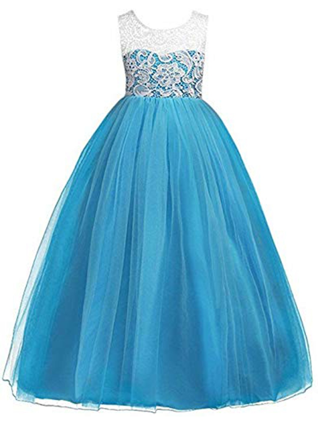 

TILISM Girls Self Design Net Fit & Flare Dress, Blue